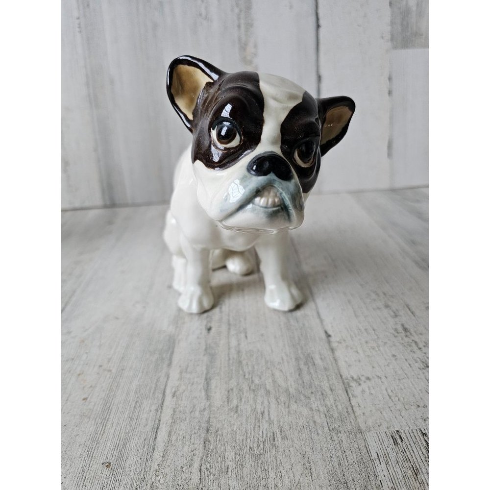 Vintage bulldog ceramic Czechoslovakia figurine statue large‎ puppy dog